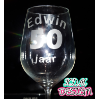 Wijnglas 49 cl met ets-opdruk